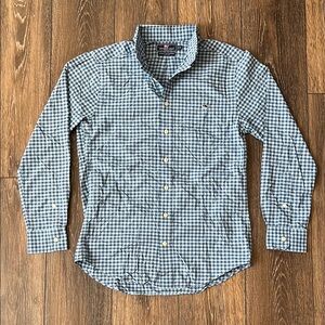 Vineyard Vines Slim Fit Tucker Nylon Shirt Men's Small Blue Checkered Shirt